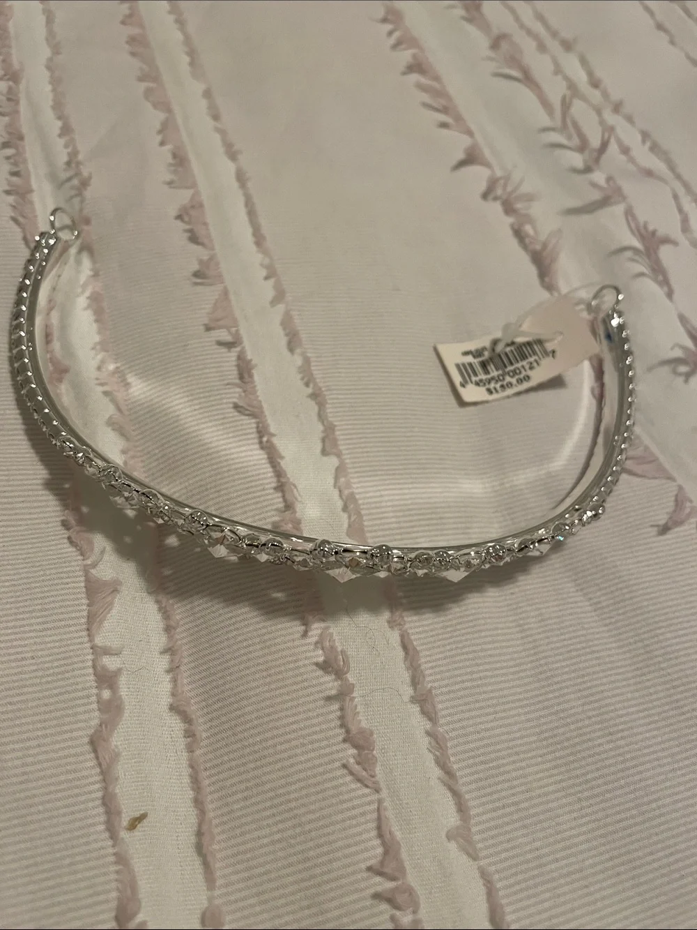 David's Bridal Silver Crystal Rhinestone Tiara Headband